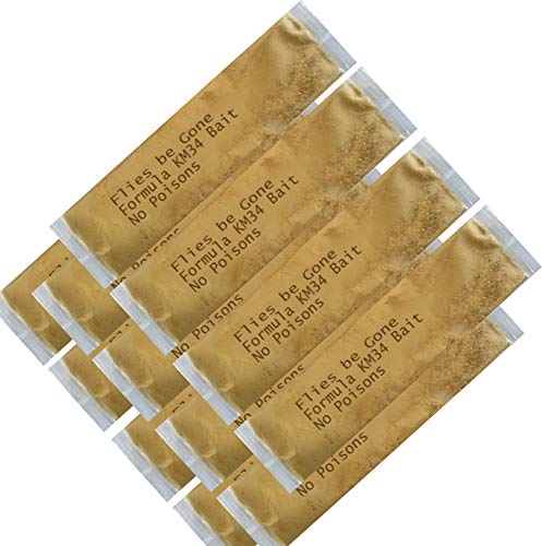 Flies Be Gone Fly Trap - Disposable Protein-Powered Attractant Fly Catcher - Made in USA - Natural Bait Trap for Patios, Ranches; Easy to Use Outdoor Trap, Keeps Flies from Coming Indoors.
