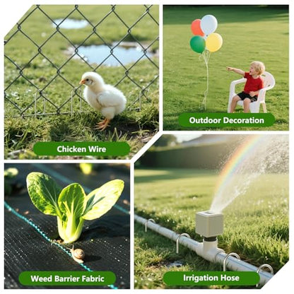 AAGUT U Shaped Garden Stakes 6 Inch, Galvanized Landscape Staples for Tube - size: 6" x 100 Pcs