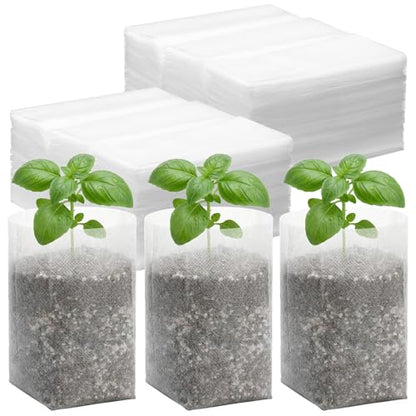 Plant Grow Bags, 400pcs Plant Nursery Bag 5.5 x6.3 Inches, Fabric Seedling Pots Non-Woven Pouch for Potato, Flower, Tomato Plant Starts & Clones, Fruit Protection Bags Home Gardening Supply - color: White, size: 5.5"x6.3"/Pack of 400