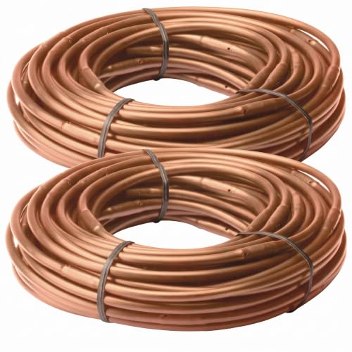 Rain Bird Emitter Tubing, 1/4" | Pressure Compensating | 6" Spacing | 50 ft Roll | Brown - size: 50' Roll (Pack of 2), style: Emitter Tubing - 6" Spacing
