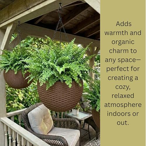 LaLaGreen Hanging Planters (11in, 4 Pack) Self-Watering Hanging Flower Pots - color: Brown X 4
