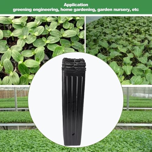 5Pcs Square Tree Pot with Drainage Holes Starting Pots for Indoor Outdoor Plastic Deep Nursery Treepots Seedling Flower Plant Contain ﻿ (5Pcs,9x29cm) - color: 5pcs,9x29cm