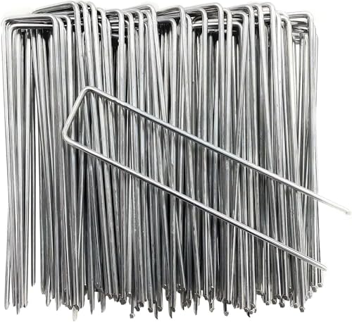 Petgrow 6 Inch Garden Stakes Galvanized Landscape Staples,11 Gauge - size: 50 PACK