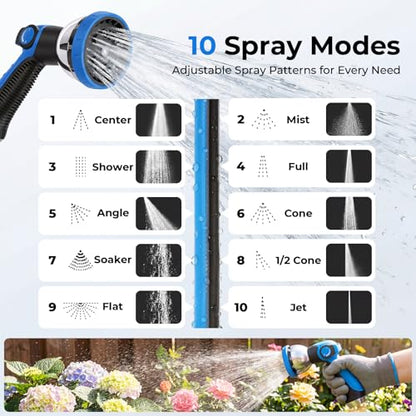 Retractable Garden Hose Reel, 5/8" x 90FT Automatic Retractable Water Hose Reel Wall Mount, with 10- Function Sprayer Nozzle, Any Length Lock/Auto Rewind/180°Swivel - size: 90 Ft