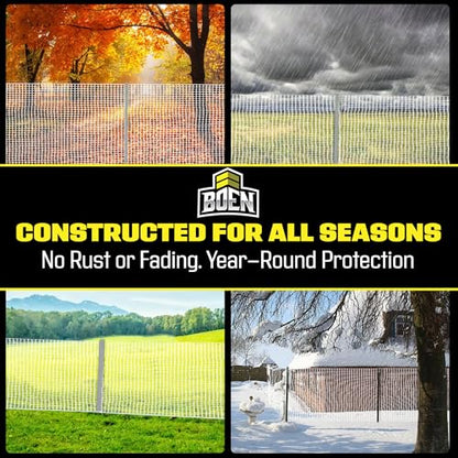 Plastic Garden Fence 4'x100' White, Mesh Roll for Dog Deer Rabbit Barrier - color: White, size: 4' x 100'