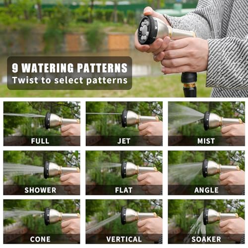 Besiter Garden Hose Nozzle Sprayer, Metal Water Hose Nozzle, High Pressure - color: Gray