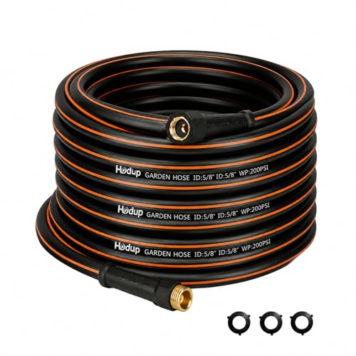 Heavy Duty Hybrid Rubber Garden Hose 50FT, 5/8", Water Hose for Outside - size: 50 FT