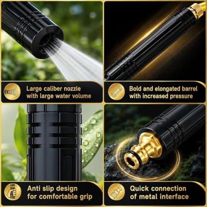 High Pressure Hose Nozzle for Garden Hoses, Adjustable Hose Nozzle Accessories for Fittings, Spray Nozzles for Car Washing, Yard, Garden, Window, and Outdoor Cleaning 2 Pack