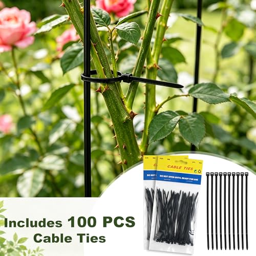 8 Pack Peony Cages and Supports with 100 Cable Ties and a Pair of Scissors
