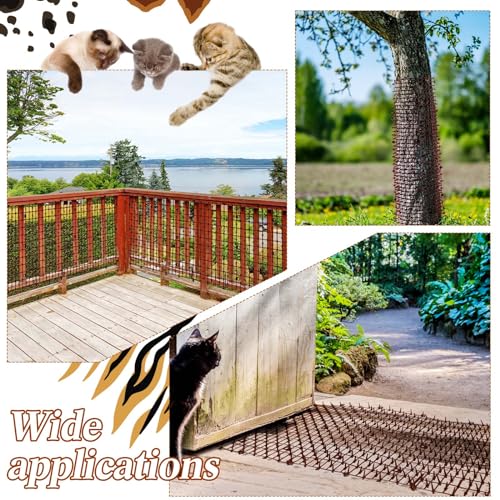 Zopeal 6.5ft Cat Deterrent Mat, Soft Spikes, Indoor Outdoor Pet Repellent - color: Dark Brown, style: 79 x 12 Inch
