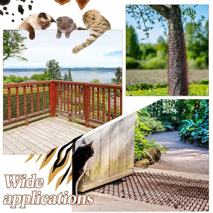 Zopeal 6.5ft Cat Deterrent Mat, Soft Spikes, Indoor Outdoor Pet Repellent - color: Dark Brown, style: 79 x 12 Inch
