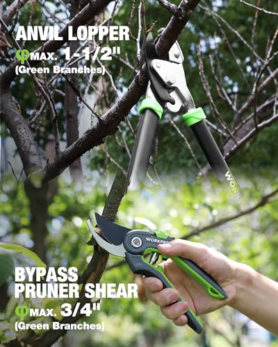 WORKPRO 3-Piece Garden Shears Set, Heavy-Duty Gardening Clippers - size: 3PCS - Garden Shears Set
