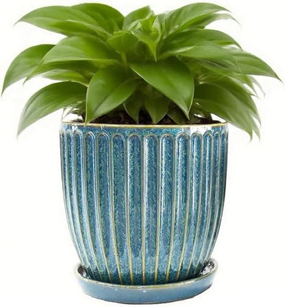 6-Inch Ceramic Plant Pots with Drainage Hole, Modern Flower Pots - size: 6 Inch