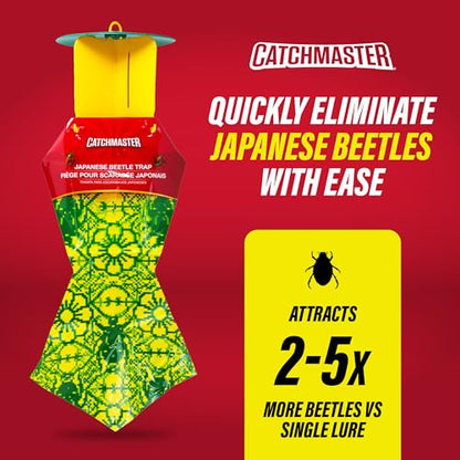 Catchmaster Japanese Beetle Traps 3 Pack, Outdoor Beetle Bags w/Dual Lure - size: 3-Pack