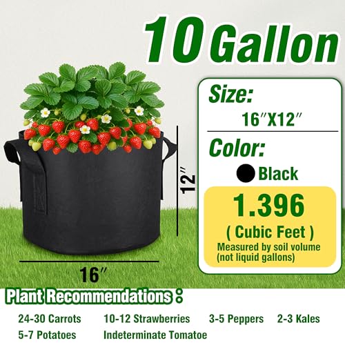 12-Pack 10 Gallon Grow Bags - size: 10 Gallon