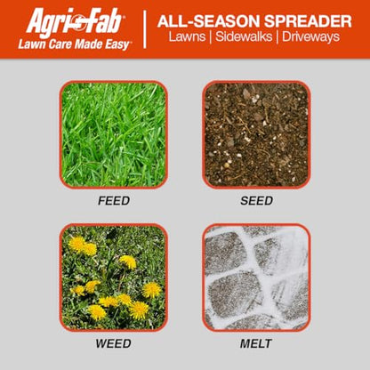 Agri-Fab Tow Behind Broadcast Spreader for Seed, Fertilizer, Salt and Ice Melt, 110 lb Capacity Lawn and Garden Spreader with 10 Ft Spread Width - style: 110 lb. Direct Rod Control Tow-Behind Spreader