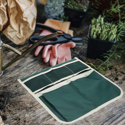 Yardwe Large Gardening Tool Bag for Kneeler with Durable 600D Fabric Multi-Pocket Organizer Garden Seat Pouch for Lawn Patio Storage and Easy Carry