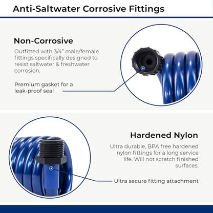 SpringHose Boat Washdown Hose, 3/8-in x 15-ft, Blue - color: Blue Standard, size: 15-Foot