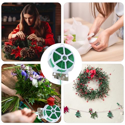 Twist Tie, 328 Feet (100m), green cable ties with Cutter, Garden Plant Ties Reusable, Green Twist Ties for plants Gardening Tomatoes Tie garden ties for plants,garden twist ties flowers Climbing - color: Green