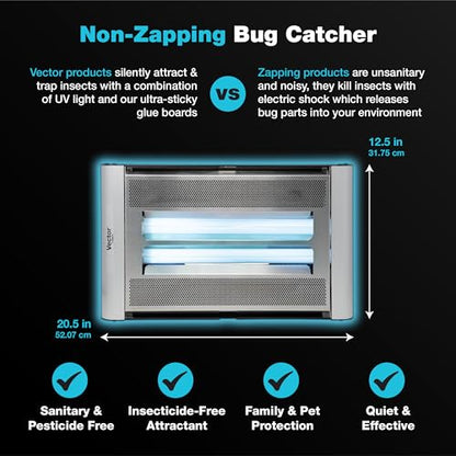 Catchmaster Vector Plasma Screened Wall-Mounted UV Fly Light Trap - 2,850 sq. ft. Catch Zone, Fly Trap for Dining Rooms & Commercial Kitchens and Fresh & Dry Food Storage, UV Lamp Flying Insect Killer - style: Plasma Screened - 2,850 sq ft