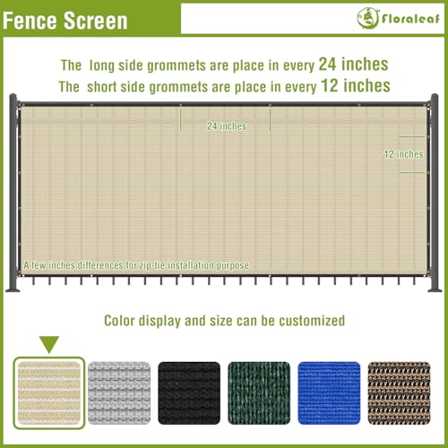 6'x25' Privacy Screen Fence Heavy Duty Fence Panels, Beige