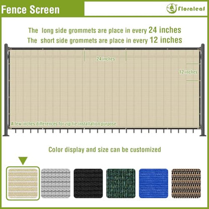 6'x25' Privacy Screen Fence Heavy Duty Fence Panels, Beige