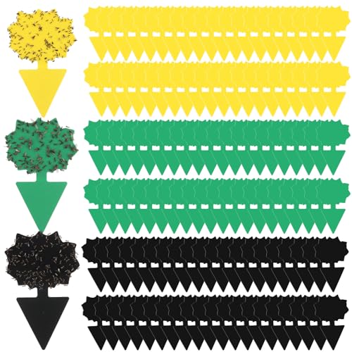 60 Pack Fruit Fly Traps Fungus Gnat Sticky Traps Yellow Black Green Plant Fly Stickers Double Side with Shovel for Indoor Outdoor Kitchen Garden Houseplant Flying Bug Insect (Flower) - style: Flower