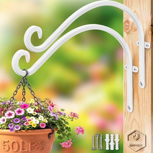 Heavy Duty Plant Bracket Outdoor: 12Inch 2 Pack Hanging Plant Hanger - size: 2W-12“2PCs