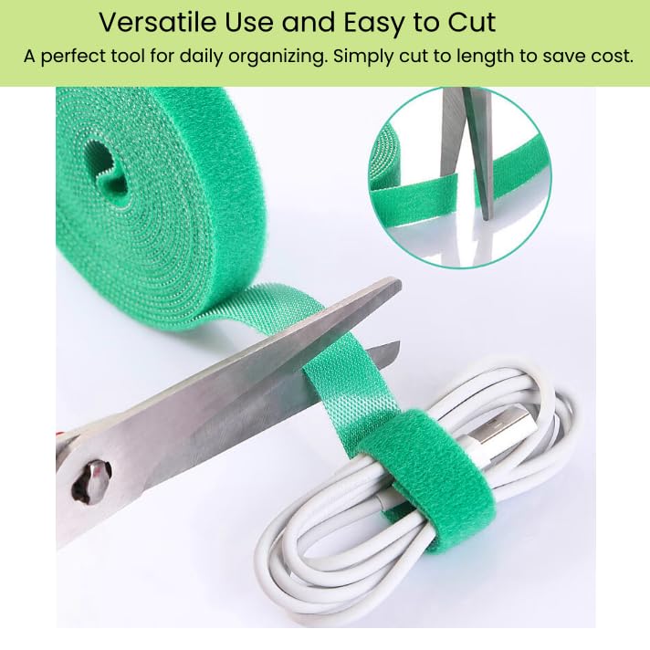 Plant Ties Hook and Loop Garden Tapes 1/2'' Wide Fabric Fastening Tape Double Sided Self Gripping Strap Reusable Adjustable Cable Ties Garden Vines Ties, Soft Plant Tie (1/2 Inch x 32 ft, Green) - size: 1/2 Inch x 32 Feet