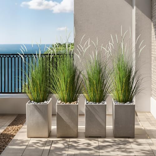 3ft 2-Pack Artificial Cattail Reed Grass, 35in Artificial Fake Onion Plant - size: 3FT