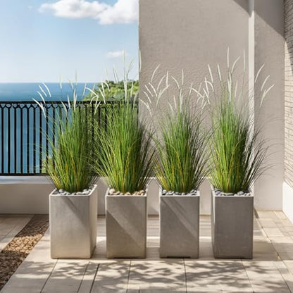 3ft 2-Pack Artificial Cattail Reed Grass, 35in Artificial Fake Onion Plant - size: 3FT