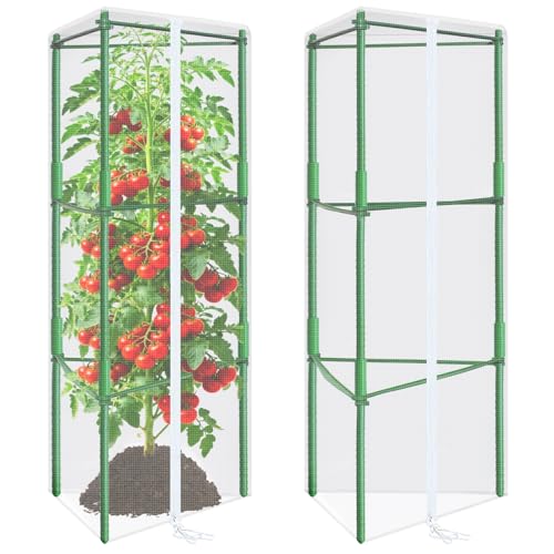 ZeeDix 45x16.1 in Garden Tomato Plant Cover Netting for Tomato Cage - size: 45inch
