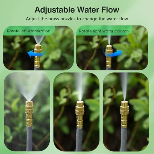 360° Adjustable Drip Irrigation System with 24 Nozzles - color: 39FT Grey Double Nozzles, size: 39 FT