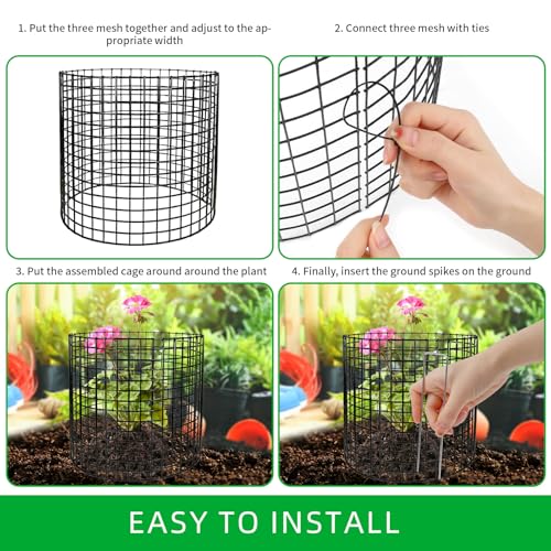 18Pcs Plant Protectors from Animals,13.5" Dia X 14.3" H Metal Plant Cages for Outdoor Plants Plant Cage & Supports Keep Animal Out Garden Wire Mesh Protection from Rabbit Chicken Squirrel Tree Flower