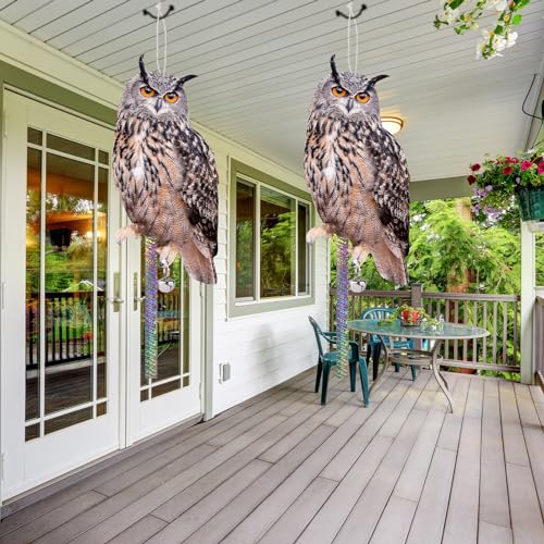 4PCS Flat Fake Owl to Keep Pigeon Away from Porch - color: Brown Owl 4pcs