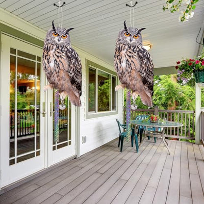 4PCS Flat Fake Owl to Keep Pigeon Away from Porch - color: Brown Owl 4pcs