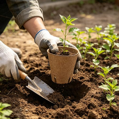 70 Packs 3.15 Inch Peat Pots for Seedling with 70 Pcs Plant Labels, Biodegradable Seed Starter Pots with Drainage Holes, Outdoor Garden Germination Round Nursery Pots Kits