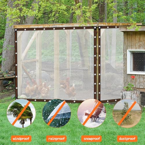10x10FT Heavy Duty Clear Waterproof Tarp,Outdoor Garden Rainproof Covering - size: 10 x 10 FT