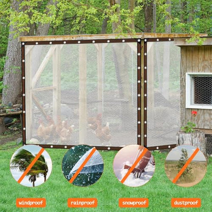 10x10FT Heavy Duty Clear Waterproof Tarp,Outdoor Garden Rainproof Covering - size: 10 x 10 FT