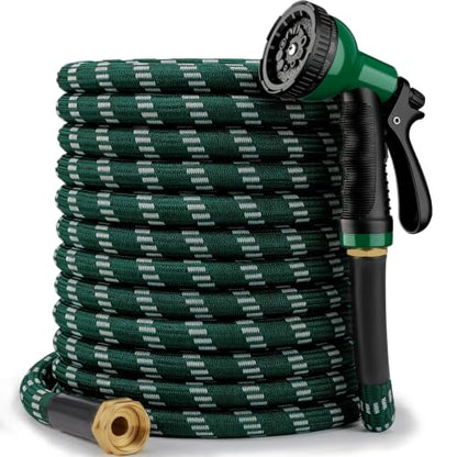 Garden Hose 150 ft, 2026 Upgraded Kink Free Flexible Water Hose 150ft With 10 Pattern Spray Nozzle, Leak-Proof, Portable, Ultra Lightweight & Durable Garden Hose for Yard, Lawn, Outdoor (DarkGreen) - size: 150FT