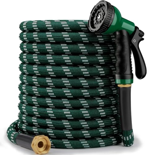 Garden Hose 150 ft, 2026 Upgraded Kink Free Flexible Water Hose 150ft With 10 Pattern Spray Nozzle, Leak-Proof, Portable, Ultra Lightweight & Durable Garden Hose for Yard, Lawn, Outdoor (DarkGreen) - size: 150FT