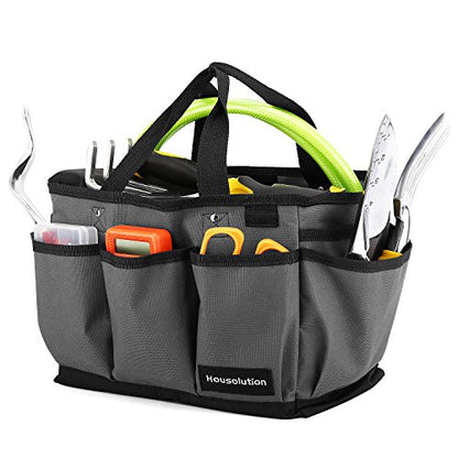 Housolution 14 Inch Gardening Tote Bag, Garden Tool Storage Bag, Gray+Black - color: Gray & Black, size: 14 Inch
