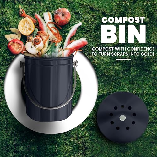 Utopia Kitchen Countertop Compost Bin 1.3 Gallon, Stainless Steel, Purple - color: Dark Purple, size: 1.3 Gallon (Pack of 1)