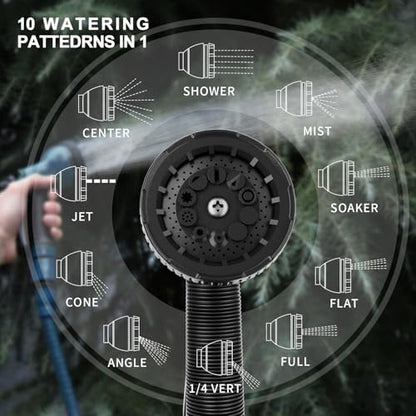 Besiter Garden Hose Nozzle Sprayer 10 Watering Patterns Spray Nozzles Heavy Duty Hose Head Lightweight Hose Attachment 2 Pack - color: Blue Black