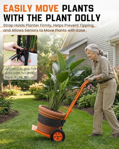 Plant Caddy with Wheels, 176Lbs Heavy Duty Plant Dolly Cart - color: Orange