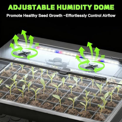120-Cell Self-Watering Seed Starter Tray with Grow Lights, Upgraded 1–24H Timer, Seed Trays with Humidity Dome, Indoor Gardening System, Starter Kit for Seeds, Plant Germination - size: 120 cell