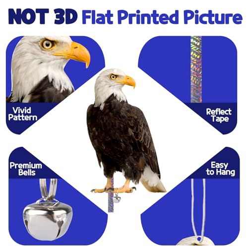 Fake Owl to Keep Woodpecker Away from House 2PCS Flat Hawks with Reflective Tape Garden Owl Plastic Owl to Scare Pigeon Squirrel for Balcony Outdoor Yard Window Patio Porch