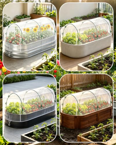 2 Pack Garden Mesh Netting Kit for 4x2 FT Raised Bed, Ultra Fine Garden Plant Cover with 6 Sets 3.9 FT Fiberglass Hoops, 20 Clips & Stainless Steel Connectors for Vegetables Flowers (4x2x2 FT)