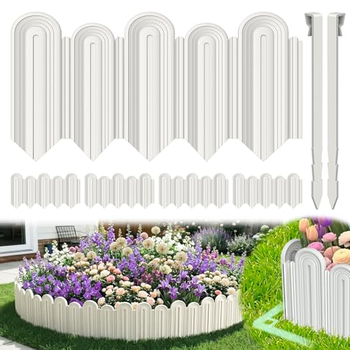 Vashly 20Pcs 20Ft Landscape Edging,6.5 Inch Garden Border with 20 Stakes