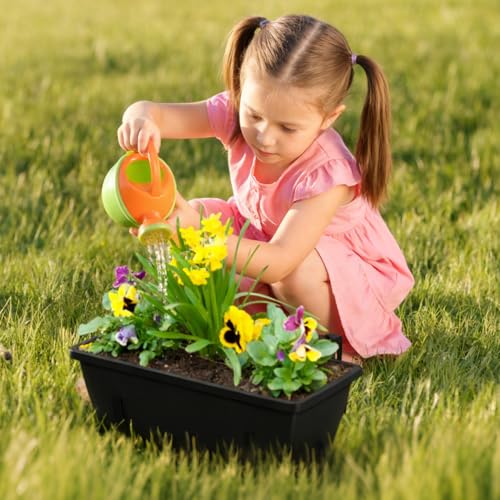 CADUKE 6 PCS Railing Planter Boxes, Black Planter Boxes with Bracket - color: Black